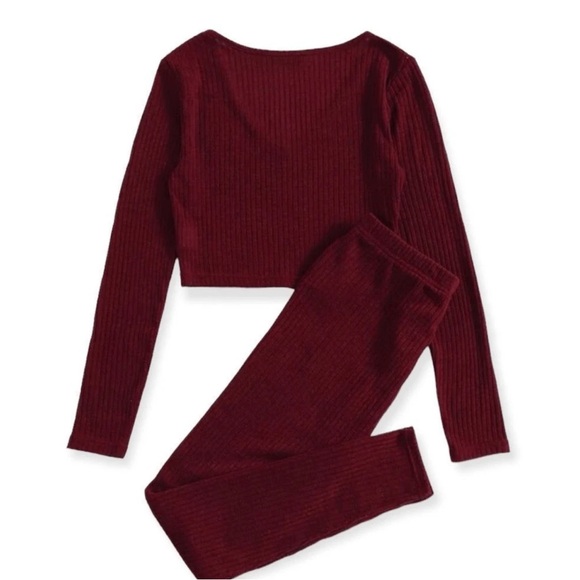 Other - Women's Burgundy Ribbed Lounge Set